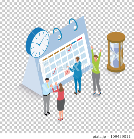 期日までに余裕があるビジネスチームのイラスト 109429011