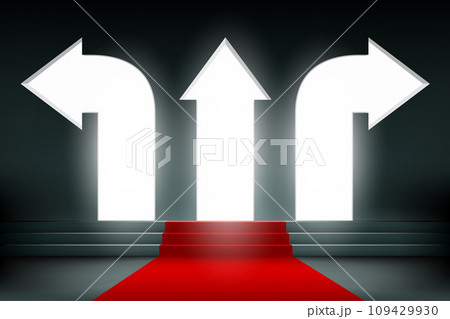 Direction arrows of the path. Choosing a way 109429930