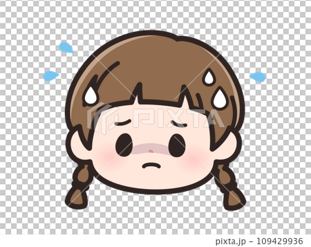 緊張的女孩臉 109429936