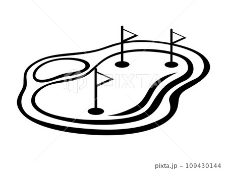 Golf field illustration. Sport club item or symbol. Golf field illustration. Sport club item or symbol. 109430144