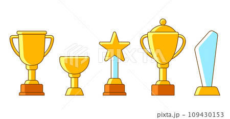 Awards and trophy icons set. Reward items for sports or corporate competitions. Awards and trophy icons set. Reward items for sports or corporate competitions. 109430153