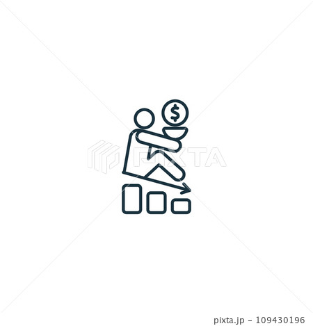 Poverty alleviation outline icon. Monochrome simple sign from social causes and activism collection. Poverty alleviation icon for logo, templates, web design and infographics. 109430196