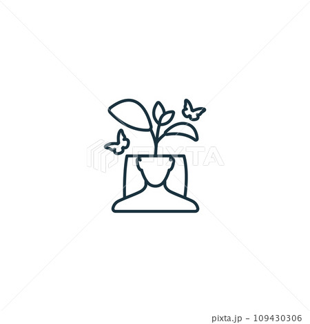 Mindfulness outline icon. Monochrome simple sign from mental health collection. Mindfulness icon for logo, templates, web design and infographics. Mindfulness outline icon. Monochrome simple sign from mental health collection. Mindfulness icon for logo, templates, web design and infographics. 109430306
