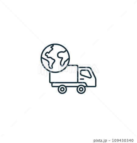 Global logistics outline icon. Monochrome simple sign from logistics collection. Global logistics icon for logo, templates, web design and infographics. 109430340