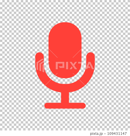 赤いマイクロフォンのアイコン - マイクonや録音中･会話中のイメージ素材 109431147