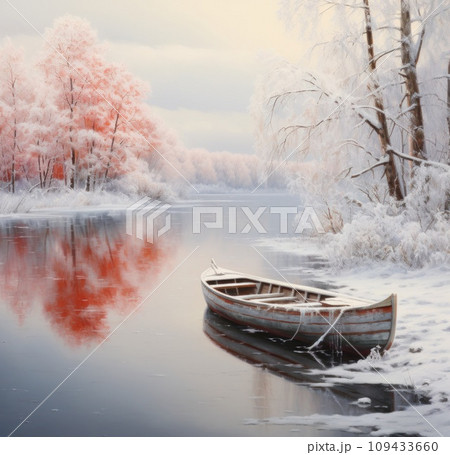 images for boats, snow, i tid, river, boats, 109433660