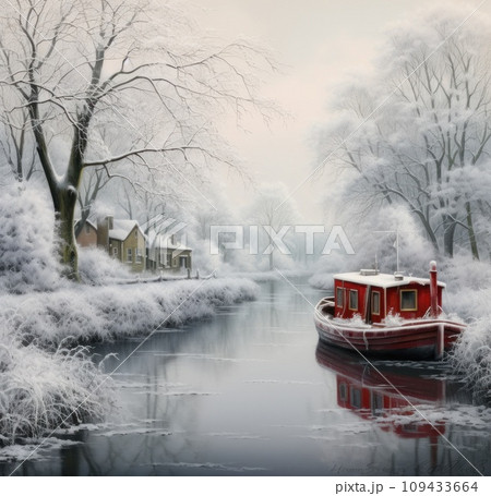 images for boats, snow, i tid, river, boats, 109433664
