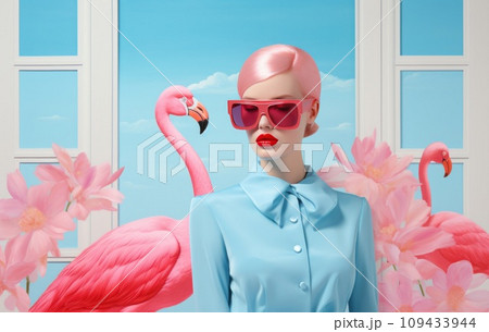 Young woman and Spring and Summer bright colors 109433944
