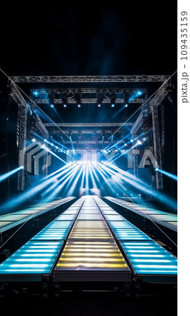 Empty bright stage of a big hall Empty bright stage of a big hall 109435159