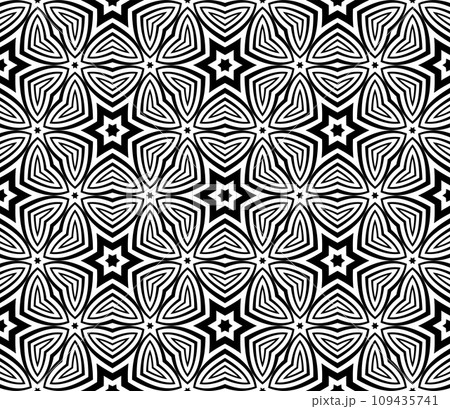 Abstract Seamless Geometric Black and White Pattern. Vector Art. 109435741