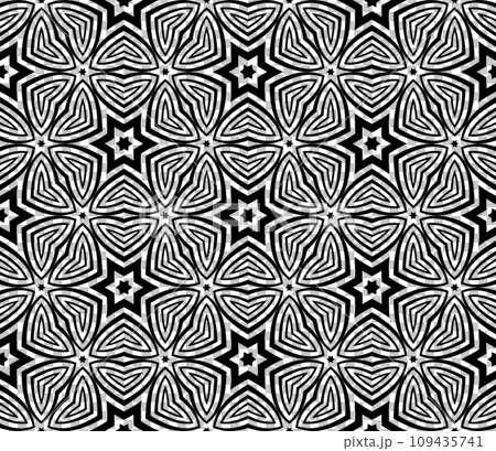 Abstract Seamless Geometric Black and White Pattern. Vector Art. 109435741