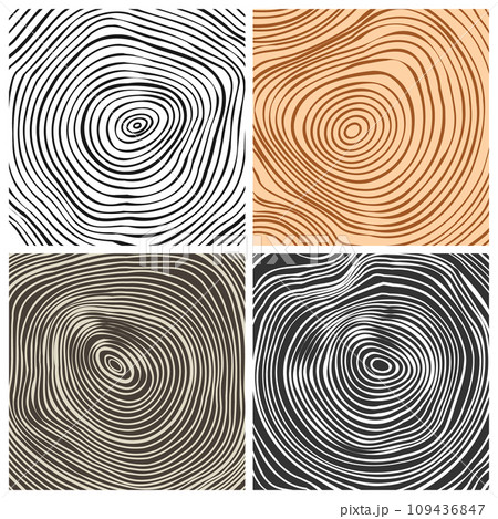 Tree trunk cut textures, pine or oak slice. Sawn timber, wood. Brown wooden texture with tree rings. Hand drawn sketch. Vector illustration Tree trunk cut textures, pine or oak slice. Sawn timber, wood. Brown wooden texture with tree rings. Hand drawn sketch. Vector illustration 109436847