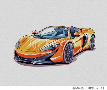Cartoon orange sport car on a white background. 109437041