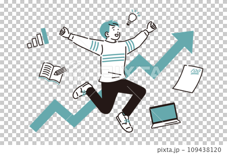 Boy jumping to improve his academic ability Boy jumping to improve his academic ability 109438120