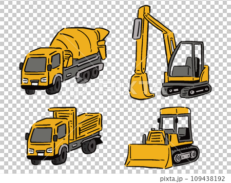 建築工地車輛插畫集手繪風格 建築工地車輛插畫集手繪風格 109438192
