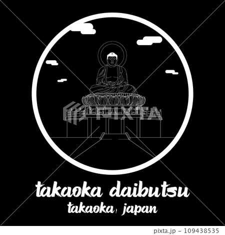 Circle icon line Takaoka Daibutsu. vector illustration 109438535