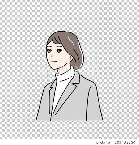 Bust-up illustration of a female business person 109438554