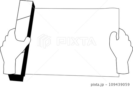 シンプルなラップの白黒イラスト 109439059