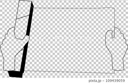 シンプルなラップの白黒イラスト 109439059