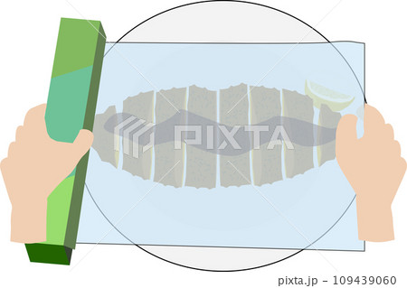 シンプルなラップを食べ物にかけるイラスト 109439060