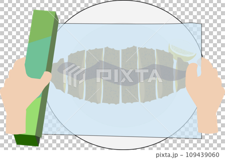 シンプルなラップを食べ物にかけるイラスト 109439060