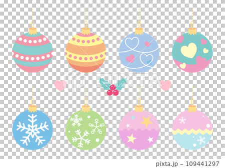 Cute matte Christmas ball set 109441297