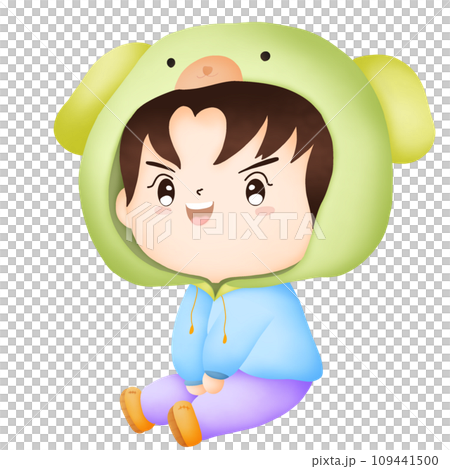 A boy sits wearing a hoodie. A boy sits wearing a hoodie. 109441500