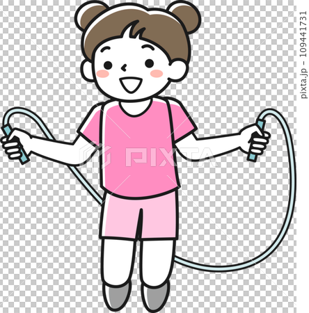 縄跳びをする女の子 縄跳びをする女の子 109441731