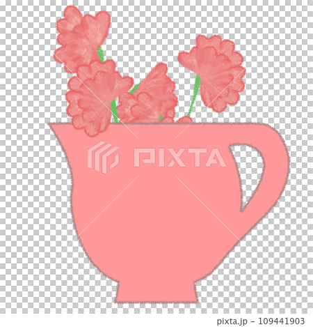 Sweet pea in a pot crayon touch illustration 109441903