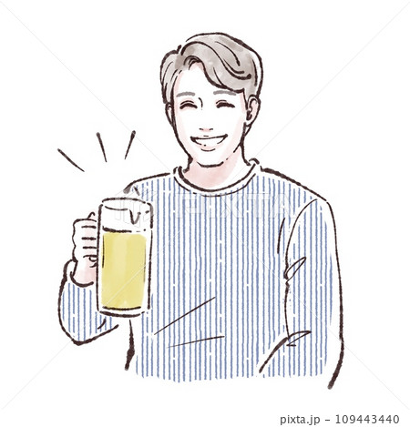 お酒/ビール/乾杯/飲み会/アルコール/飲酒/忘年会/新年会/歓迎会/お祝い/居酒屋/ジョッキ/ 109443440