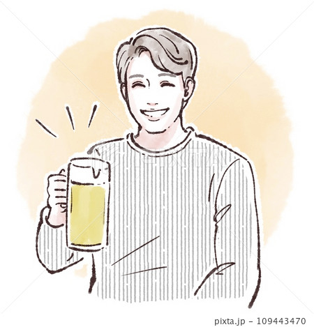 お酒/ビール/乾杯/飲み会/アルコール/飲酒/忘年会/新年会/歓迎会/お祝い/居酒屋/ジョッキ/ 109443470