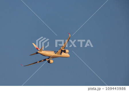 羽田空港を離陸した旅客機・JAL・エアバス・A350 109443986