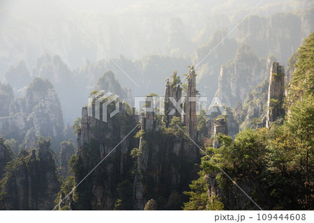 Imperial Pen Peak of Zhangjiajie. Located in Wulingyuan Scenic and Historic Interest Area (Wu Ling Yuan Feng Jing Ming Sheng Qu), Hunan, china.UNESCO World Heritage site, this National park was the Imperial Pen Peak of Zhangjiajie. Located in Wulingyuan Scenic and Historic Interest Area (Wu Ling Yuan Feng Jing Ming Sheng Qu), Hunan, china.UNESCO World Heritage site, this National park was the 109444608