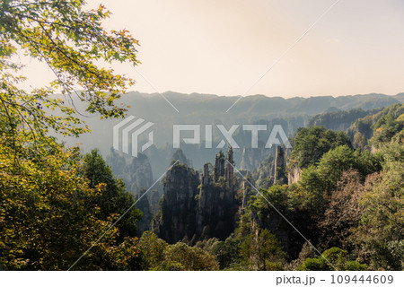Imperial Pen Peak of Zhangjiajie. Located in Wulingyuan Scenic and Historic Interest Area (Wu Ling Yuan Feng Jing Ming Sheng Qu), Hunan, china.UNESCO World Heritage site, this National park was the 109444609