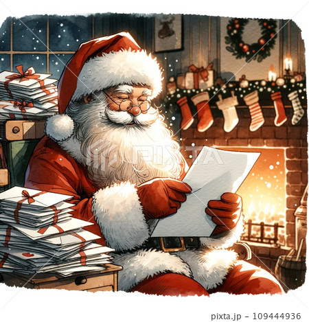 クリスマスにむけて世界中の子どもたちから届いた手紙を読む