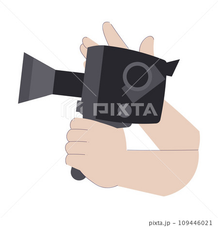 Hand Holding Camera as Cinema Production Vector Illustration Hand Holding Camera as Cinema Production Vector Illustration 109446021