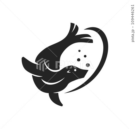 Sea Lion Logo template Isolated. Brand Identity. Icon Abstract Vector graphic Sea Lion Logo template Isolated. Brand Identity. Icon Abstract Vector graphic 109446261