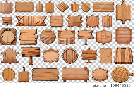 Wooden sign vector illustration set 109446550
