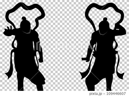 Silhouette of the Nio statue of Kongorikishi. The two of them are in sync with Aun's breathing. 109446607