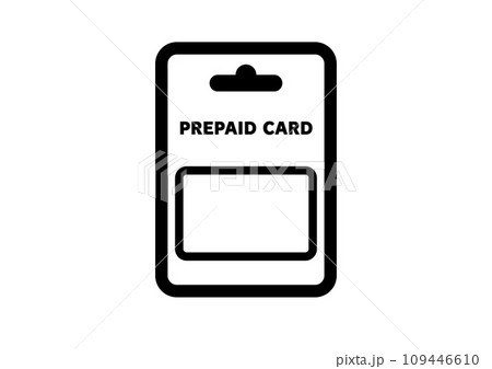 コンビニで売っているプリペイドカードのモノクロアイコン。 109446610