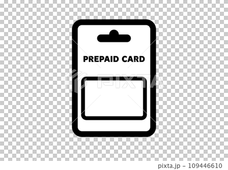 コンビニで売っているプリペイドカードのモノクロアイコン。 109446610