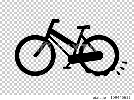 タイヤがパンクした自転車のピクトグラム。 109446631