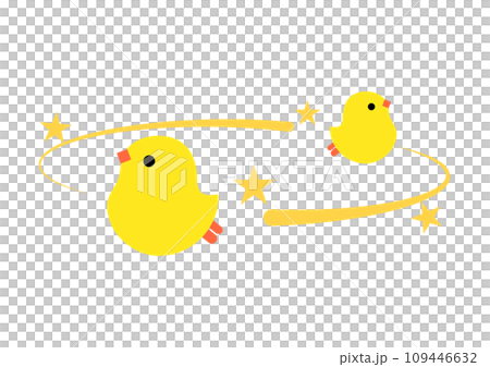 ひよこがピヨる。気絶しそうな弱った状態です。 109446632