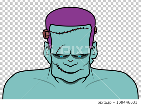 一個像科學怪人的怪物。萬聖節卡通。 一個像科學怪人的怪物。萬聖節卡通。 109446633