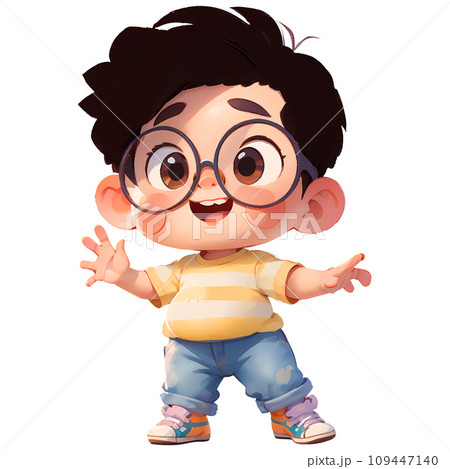 cute happy smiling little boy in glasses 109447140