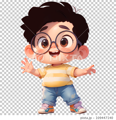 cute happy smiling little boy in glasses 109447140