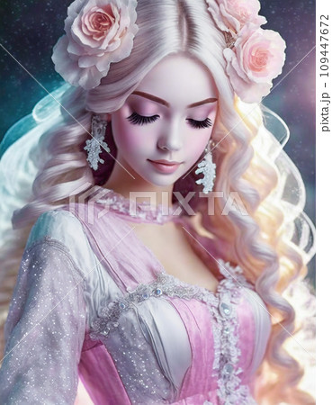 美しいドレスを着た女性 109447672