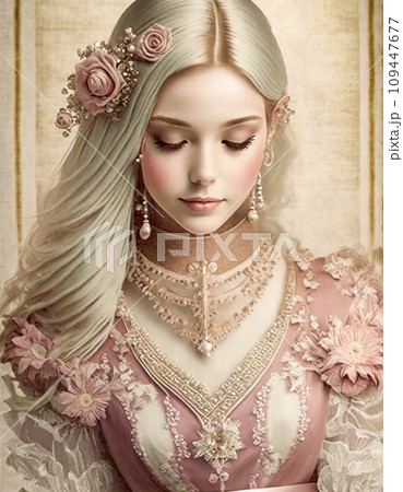 美しいドレスを着た女性 109447677