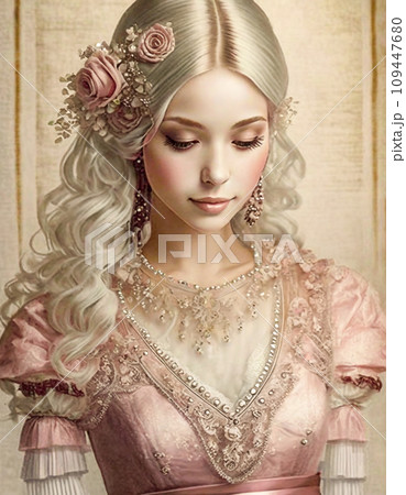 美しいドレスを着た女性 109447680