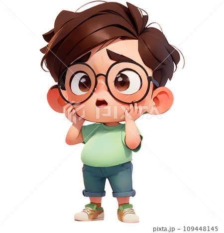 cute little kid boy show shock and amazed pose expression cute little kid boy show shock and amazed pose expression 109448145